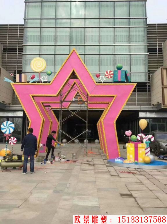 不锈钢不锈钢灯光门套 商场门头景观雕塑 金属门头雕塑